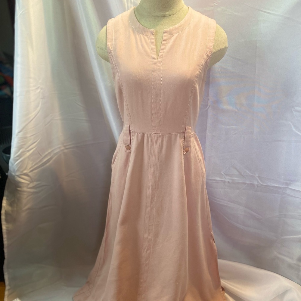Pink Smocked Midi Sundress with Halter Neckline